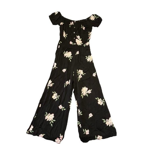 Capulet Gianna Off The Shoulder Floral Cap Sleeve Jumper. Black Pink Size S #997 - Picture 5 of 8